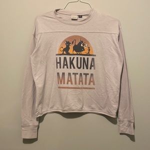 Disney “Hakuna Matata” Tan Long Sleeve Top (Size M)